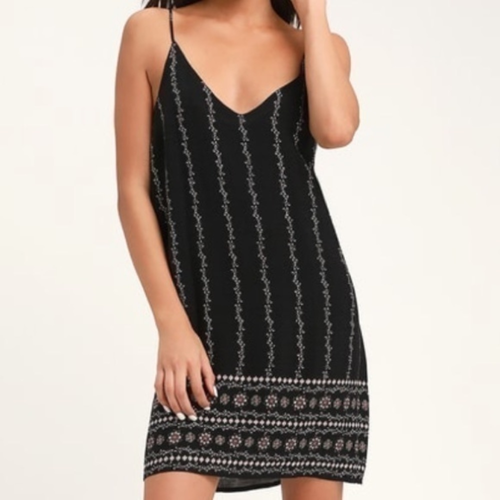 Lulu’s Jasmine Black Floral Print Tank Dress